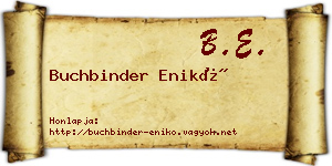 Buchbinder Enikő névjegykártya